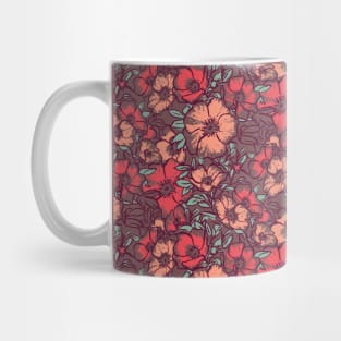 Coral Wild Roses Mug